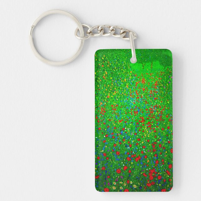 Gustav Klimt Poppy Field Key Ring (Front)