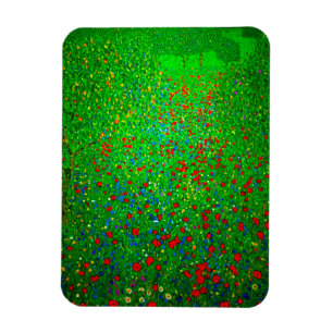 Gustav Klimt Poppy Field Magnet