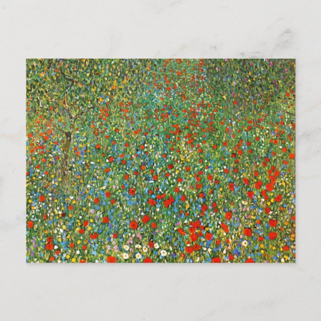 Gustav Klimt Poppy Field Postcard (Front)