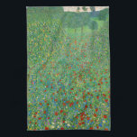 Gustav Klimt - Poppy Field Tea Towel<br><div class="desc">Poppy Field / Field of Poppies - Gustav Klimt,  Oil on Canvas,  1907</div>