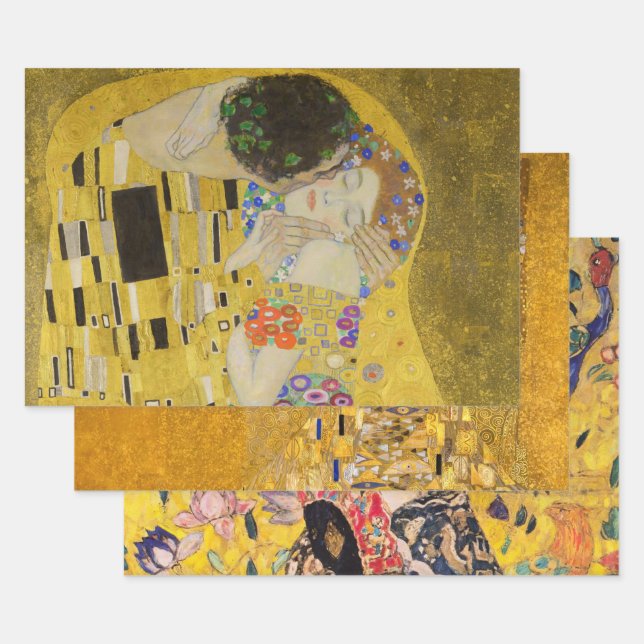 Gustav Klimt - Portrait Masterpieces Selection Wrapping Paper Sheet (Set)
