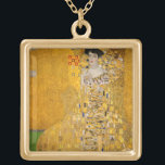Gustav Klimt - Portrait of Adele Bloch-Bauer I Gold Plated Necklace<br><div class="desc">Portrait of Adele Bloch-Bauer I - Gustav Klimt,  Oil on Canvas,  1907</div>