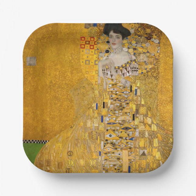 Gustav Klimt - Portrait of Adele Bloch-Bauer I Paper Plate (Front)
