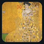 Gustav Klimt - Portrait of Adele Bloch-Bauer I Square Sticker<br><div class="desc">Portrait of Adele Bloch-Bauer I - Gustav Klimt,  Oil on Canvas,  1907</div>
