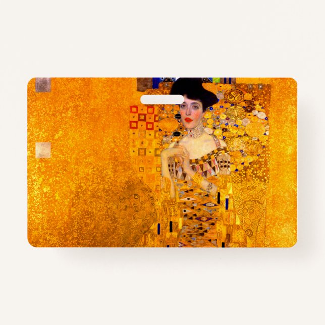 Gustav Klimt Portrait of Adele Bloch Bauer ID Badge (Front)