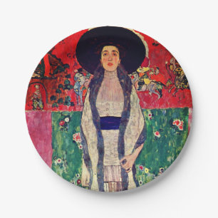 Gustav Klimt Portrait of Adele Bloch-Bauer II Paper Plate