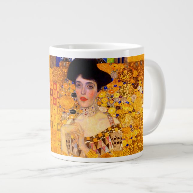 Gustav Klimt Portrait of Adele Bloch Bauer Large Coffee Mug (Front Right)