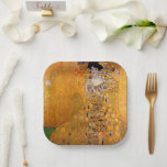 Gustav Klimt Portrait Paper Plate<br><div class="desc">This popular Klimt painting is entitled "Adele Bloch-Bauer's Portrait" and was painted in 1907. Gustav Klimt (July 14, 1862 – February 6, 1918) was an Austrian symbolist painter and one of the most prominent members of the Vienna Secession movement. Klimt is noted for his paintings, murals, sketches, and other objets...</div>