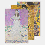 Gustav Klimt - Portraits Masterpieces Selection Wrapping Paper Sheet<br><div class="desc">Gustav Klimt - Portrait Masterpieces Selection:
 - Mada Primavesi - 1912-1913
 - Portrait of Adele Bloch-Bauer I - 1907
 - Lady with Fan - 1917-1918</div>