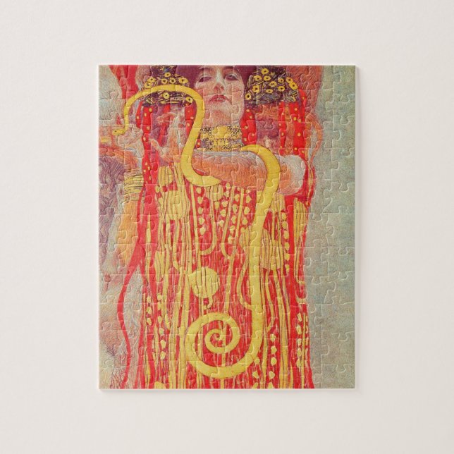 Gustav Klimt Red Woman Gold Snake Painting Jigsaw Puzzle (Vertical)