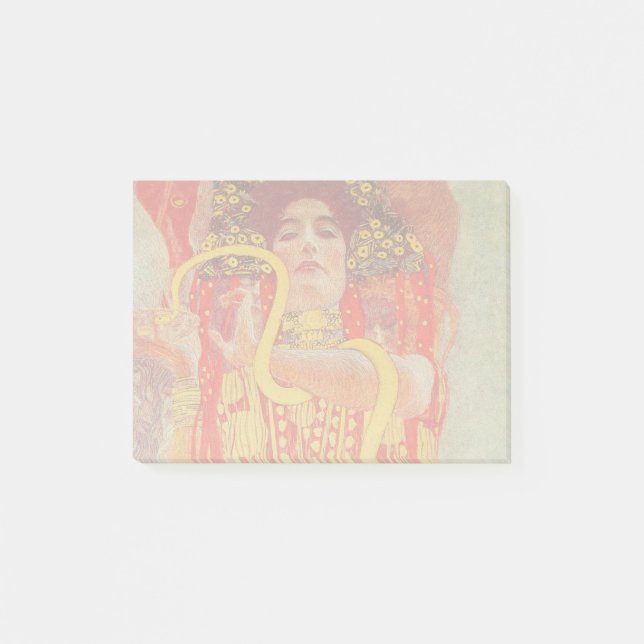 Gustav Klimt Red Woman Gold Snake Painting Post-it Notes (Front)
