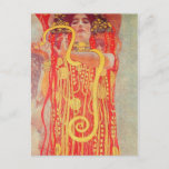 Gustav Klimt Red Woman Gold Snake Painting Postcard<br><div class="desc">Gustav Klimt Red Woman Gold Snake Art Nouveau Painting - Gustav Klimt was an ) was an Austrian symbolist painter, and a member of the Vienna Secession movement. He used real gold in his beautiful work of art nouveau women and decorative art. This Klimt painting was called "Medicine" or Hygieia....</div>