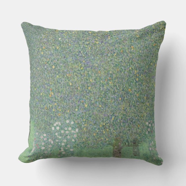 Gustav Klimt Rosebushes Under the Trees GalleryHD Outdoor Cushion (Front)