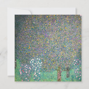 Gustav Klimt - Rosebushes under the Trees Invitation