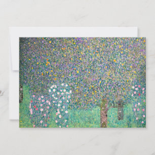 Gustav Klimt - Rosebushes under the Trees Invitation