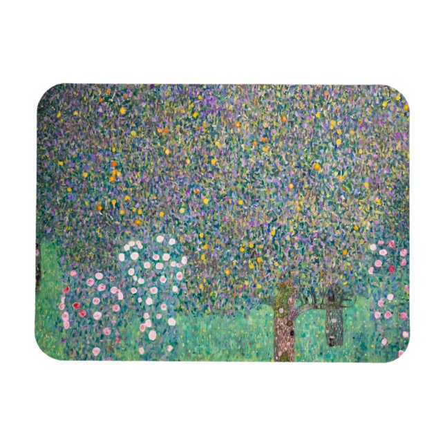 Gustav Klimt - Rosebushes under the Trees Magnet (Horizontal)