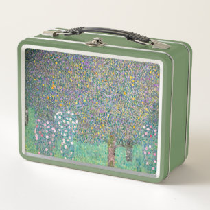 Gustav Klimt - Rosebushes under the Trees Metal Lunch Box