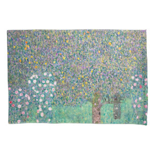 Gustav Klimt - Rosebushes under the Trees Pillowcase