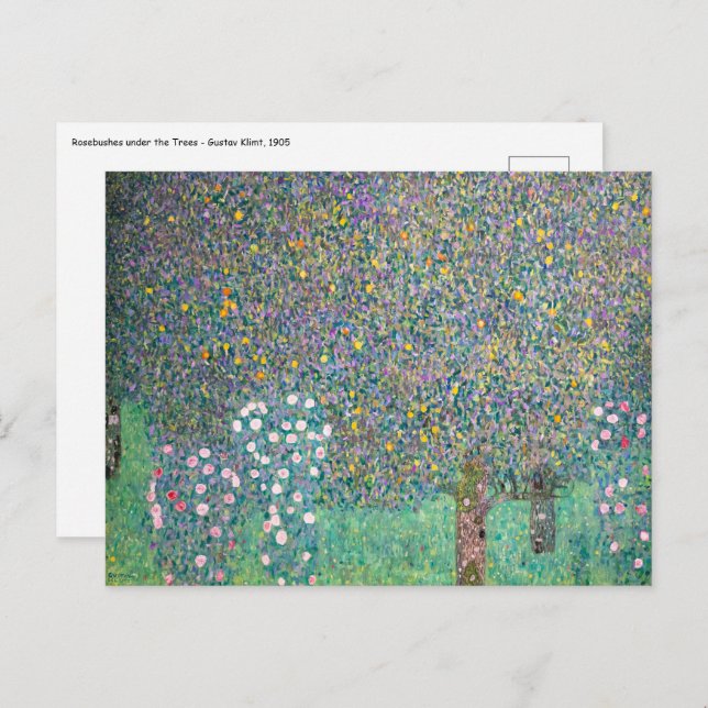 Gustav Klimt - Rosebushes under the Trees Postcard (Front/Back)