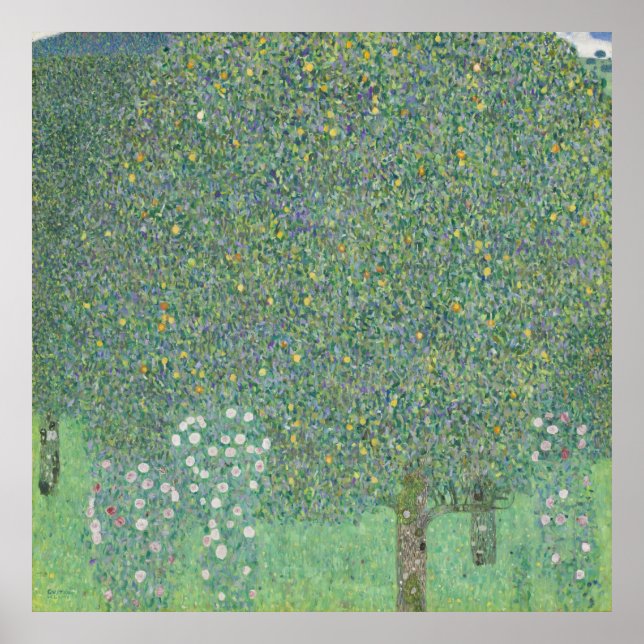 Gustav Klimt - Rosebushes under the Trees Poster (Front)