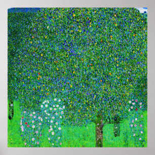 Gustav Klimt - Rosebushes under the Trees Poster