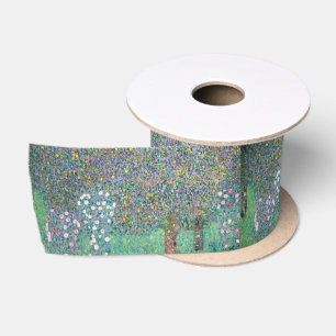 Gustav Klimt - Rosebushes under the Trees Satin Ribbon