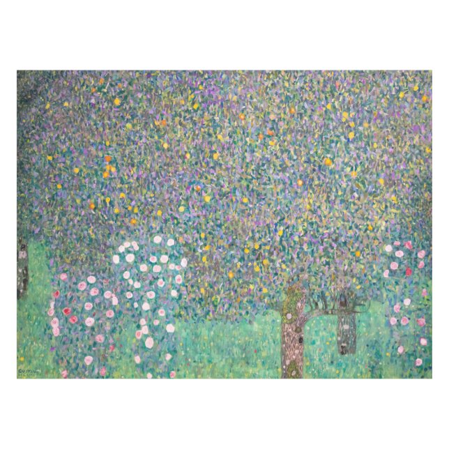 Gustav Klimt - Rosebushes under the Trees Tablecloth (Front (Horizontal))