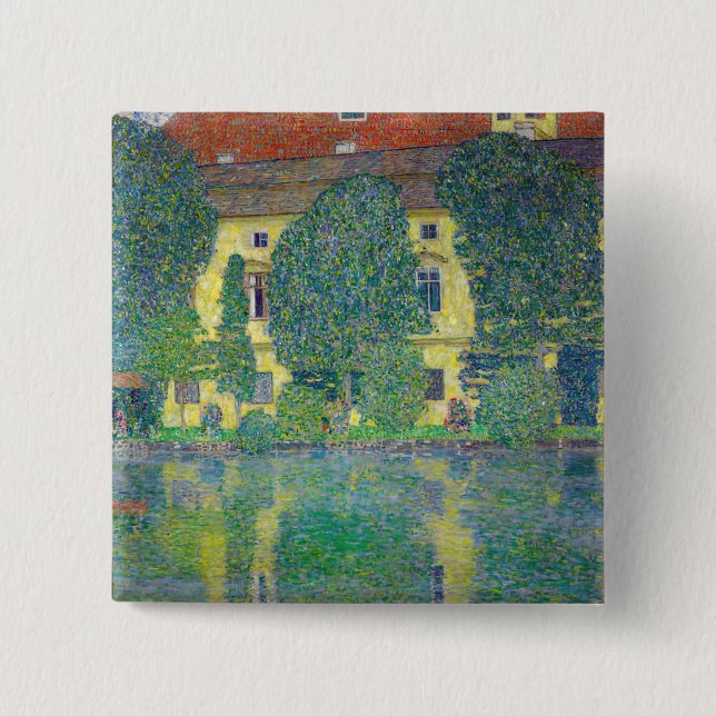 Gustav Klimt - Schloss Kammer am Attersee III 15 Cm Square Badge (Front)