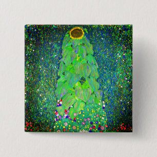 Gustav Klimt Sunflower 15 Cm Square Badge