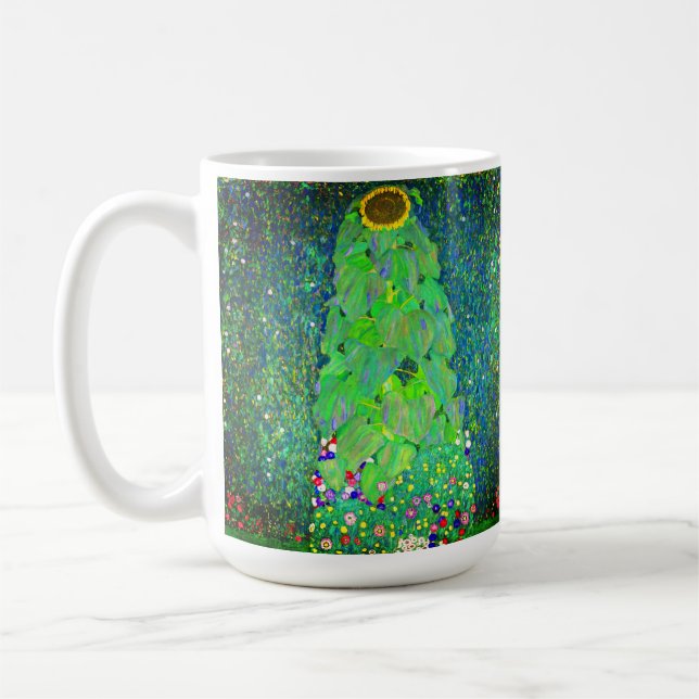 Gustav Klimt Sunflower Coffee Mug (Left)