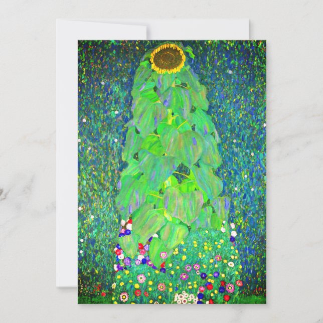 Gustav Klimt Sunflower Invitation (Front)