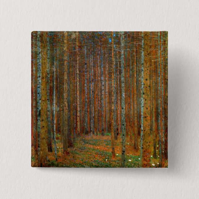 Gustav Klimt - Tannenwald Pine Forest 15 Cm Square Badge (Front)