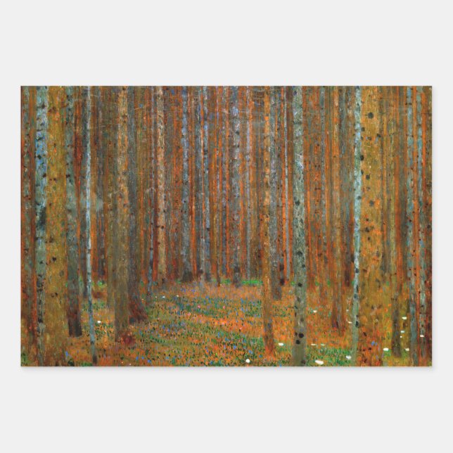 Gustav Klimt - Tannenwald Pine Forest Wrapping Paper Sheet (Front)