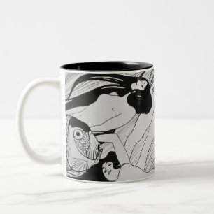 Gustav Klimt - The Blood Of Fish Two-Tone Coffee Mug