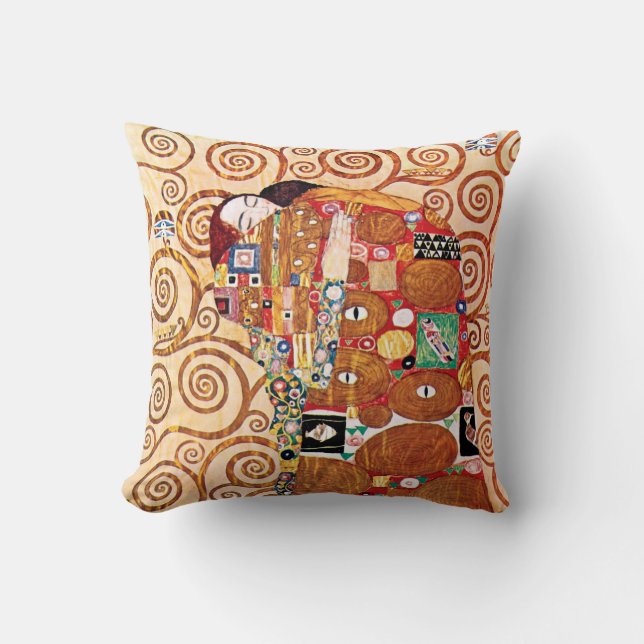 Gustav Klimt - The Embrace - Fine Art Painting Cushion (Front)