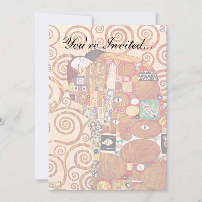Gustav Klimt - The Embrace - Fine Art Painting Invitation (Front)