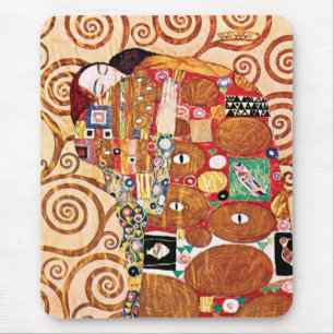Gustav Klimt - The Embrace - Fine Art Painting Mouse Pad