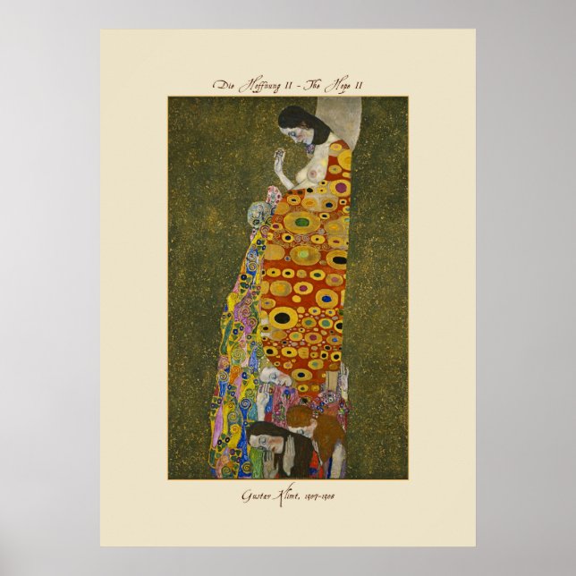Gustav Klimt The Hope II 1907-1908 Poster Print (Front)