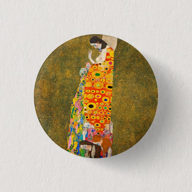 Gustav Klimt The Hope II, Die Hoffnung II 3 Cm Round Badge (Front)