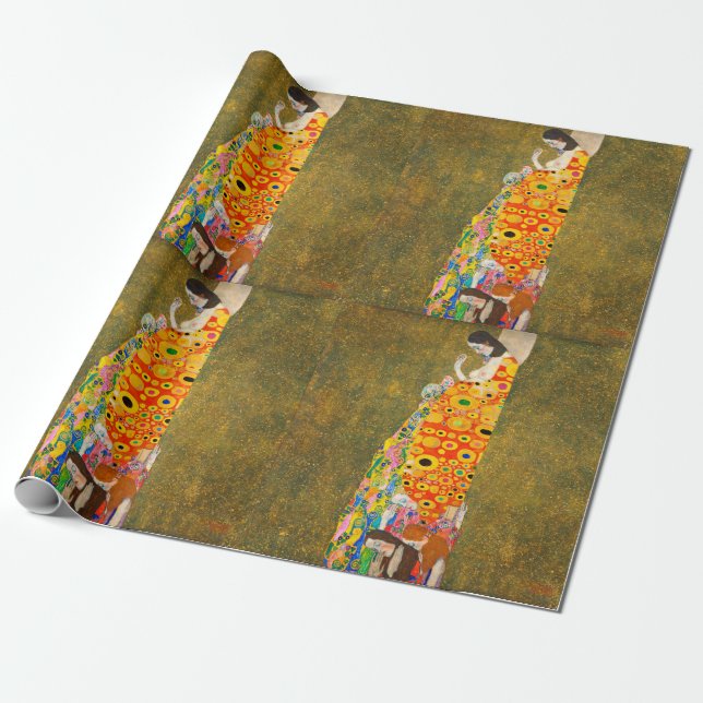 Gustav Klimt The Hope II, Die Hoffnung II Wrapping Paper (Unrolled)