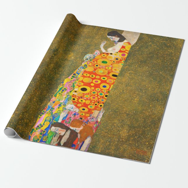 Gustav Klimt The Hope II, Die Hoffnung II Wrapping Paper (Unrolled)