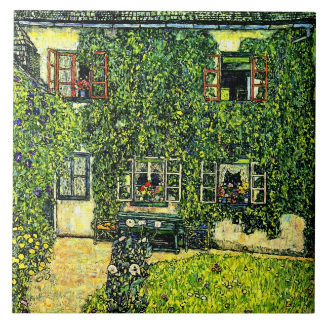 Gustav Klimt - The House of Guardaboschi Ceramic Tile (Front)
