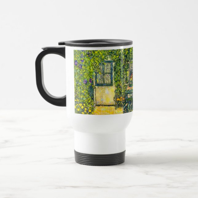 Gustav Klimt The House of Guardaboschi Travel Mug (Left)