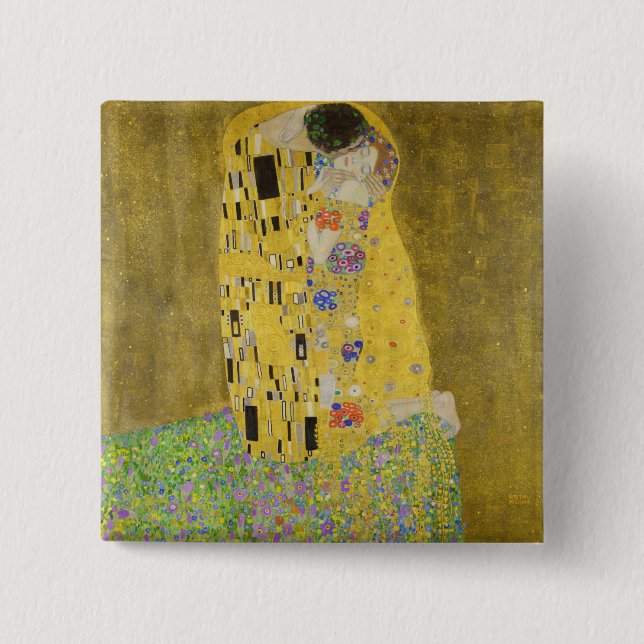 Gustav Klimt - The Kiss 15 Cm Square Badge (Front)