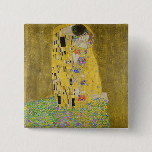 Gustav Klimt - The Kiss 15 Cm Square Badge