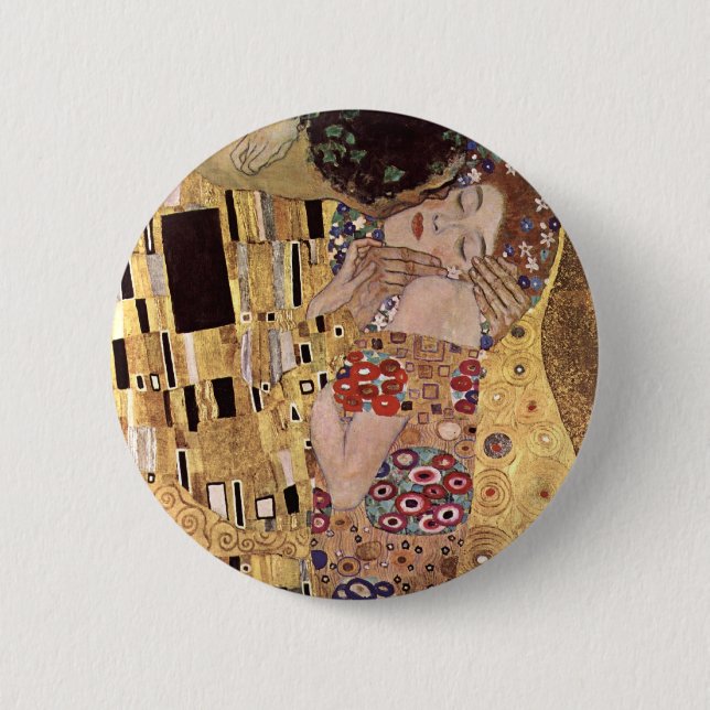 Gustav Klimt ~ the Kiss 6 Cm Round Badge (Front)