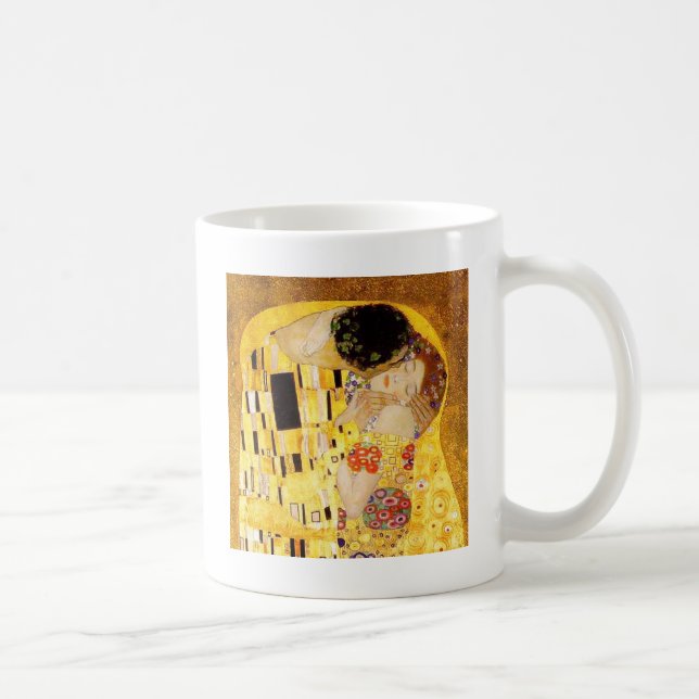 Gustav Klimt The Kiss Classic Painting Coffee Mug (Right)