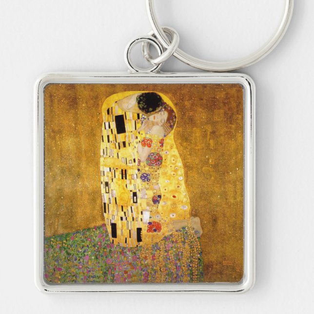 Gustav Klimt The Kiss Classic Painting Key Ring (Front)