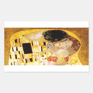 Gustav Klimt The Kiss Classic Painting Rectangular Sticker