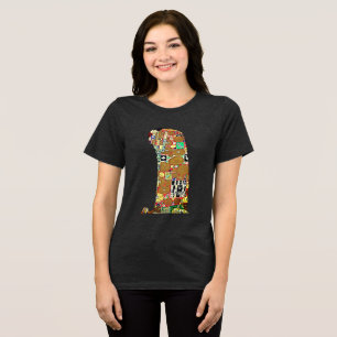Gustav Klimt The Kiss - Fine Art Lovers Women Tri-Blend Shirt